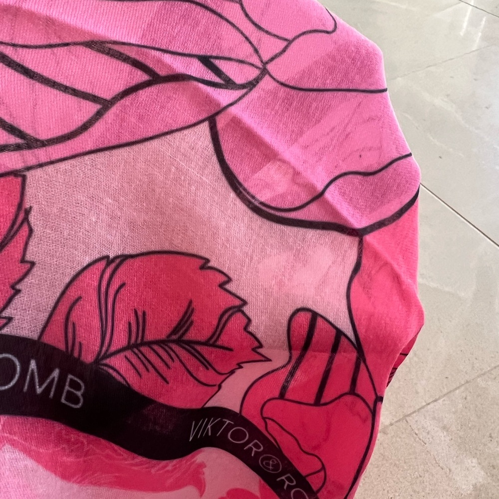 Viktor & Rolf Pink and Red Floral Scarf - Picture 6 of 9